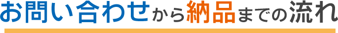 お問い合わせから納品までの流れ